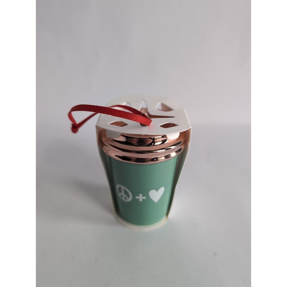 Starbucks Christmas Ornament Heart Love Peace Ceramic Coffee Cup 2017